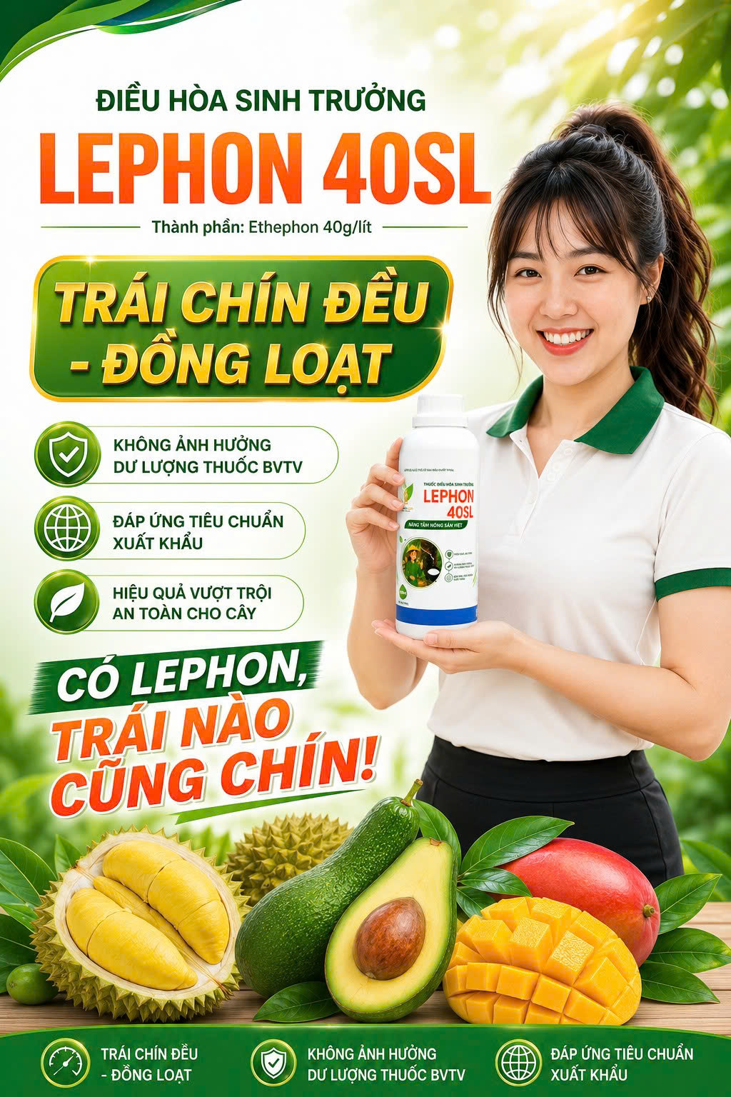 Thuốc xử lý chín trái LEPHON 40SL - Chai 500ml